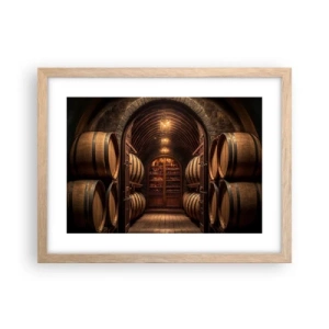 Poster in cornice rovere chiaro - L'atmosfera della cantina - 40x30 cm