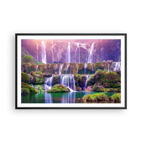 Poster in cornice nera - La scala verso il cielo - 91x61 cm