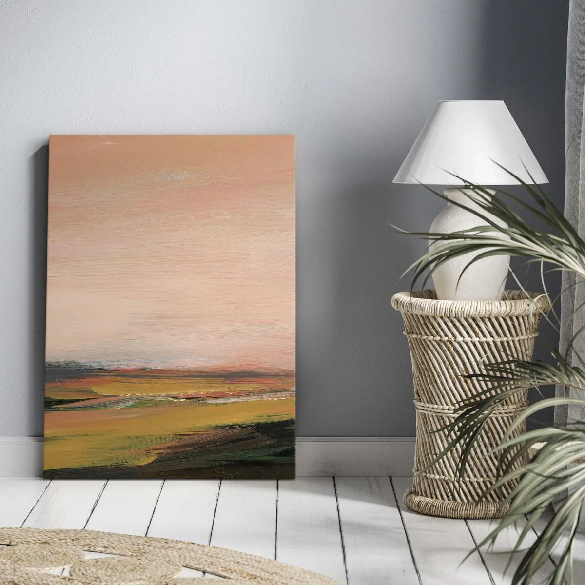 Quadro su tela - Stampe su Tela - Un paesaggio nei toni del rosa e dell'oro - 80x120cm - In tonalità di rosa - Decorazione murale moderna per soggiorno e camera da letto ARTTOR