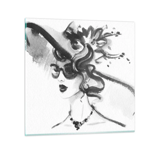 Quadro su vetro - Donna di carattere - 40x40 cm
