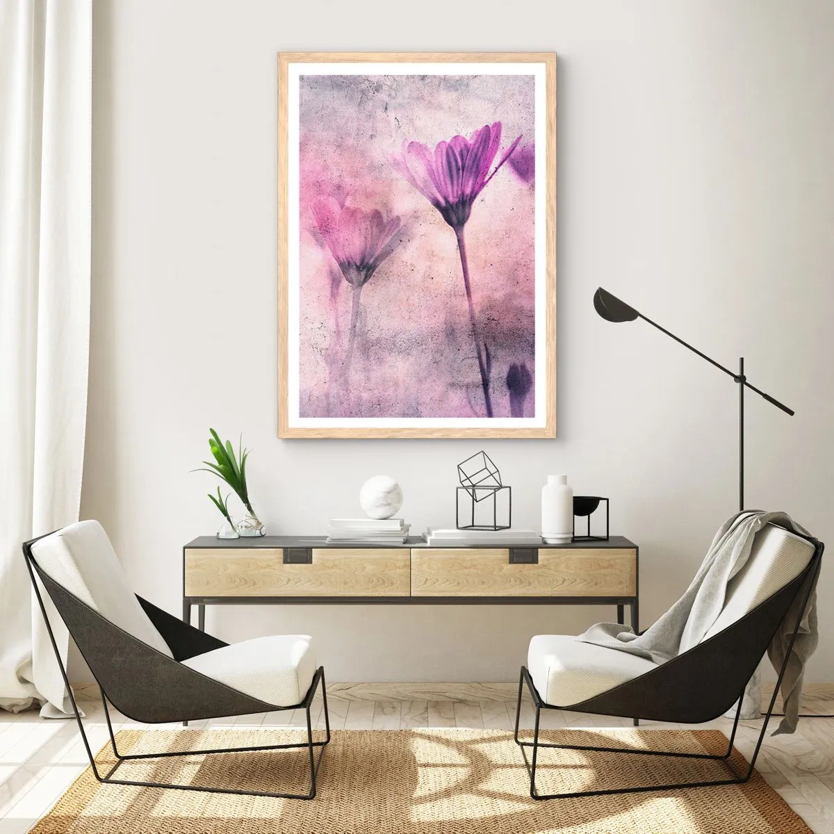Poster in cornice rovere chiaro - Il sogno dei fiori - 50x70 cm