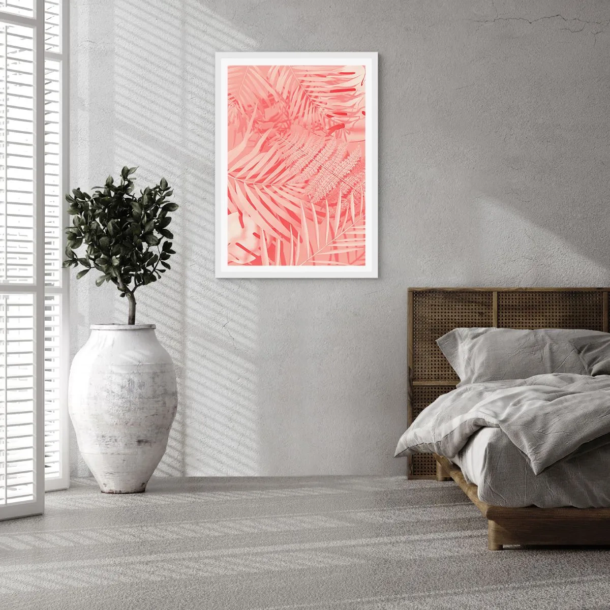 Poster in cornice bianca - Concetto rosa - 40x50 cm