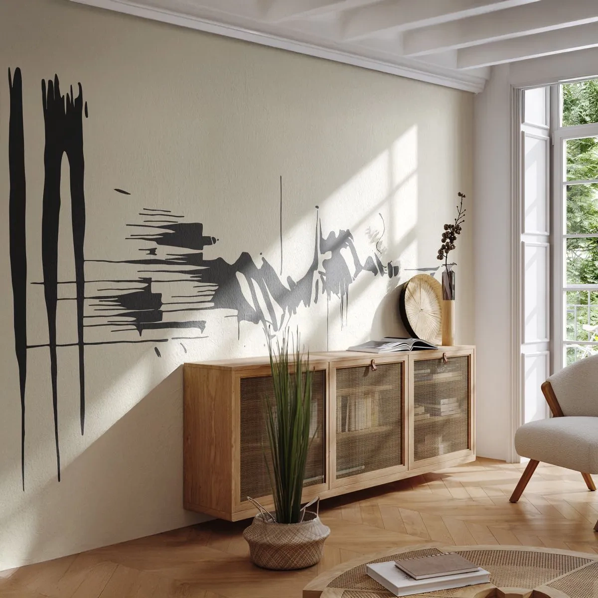 Fotomurali Premium Canvas - Astrazione frettolosa - Astrazione, Minimalismo, Pezzo - 400x280 cm