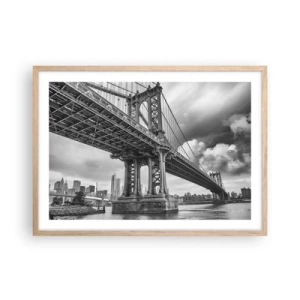 Poster in cornice rovere chiaro - Verso il cuore della città - 70x50 cm