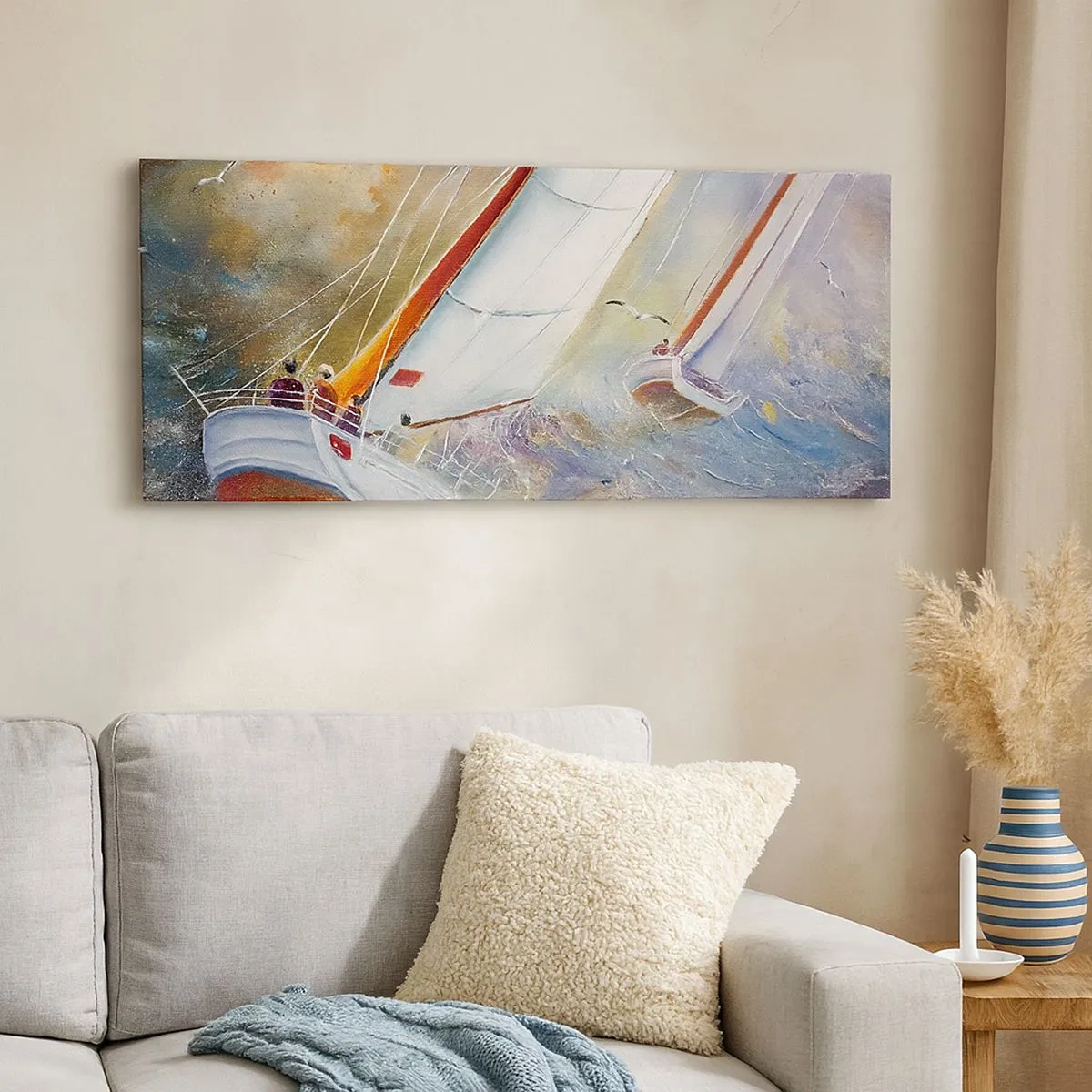 Quadro su tela - Stampe su Tela - Correndo sulle onde - 100x40 cm
