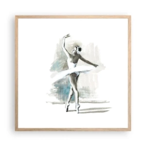 Poster in cornice rovere chiaro - Tramutata in un cigno - 60x60 cm