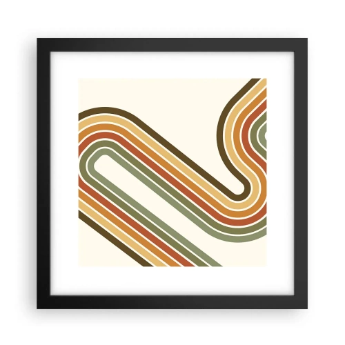 Poster in cornice nera - Zig zag fino alla meta - 30x30 cm