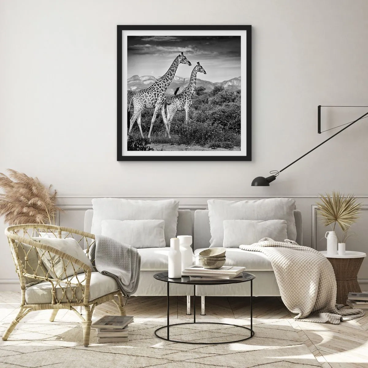 Poster in cornice nera - Alta classe in Africa - 30x30 cm
