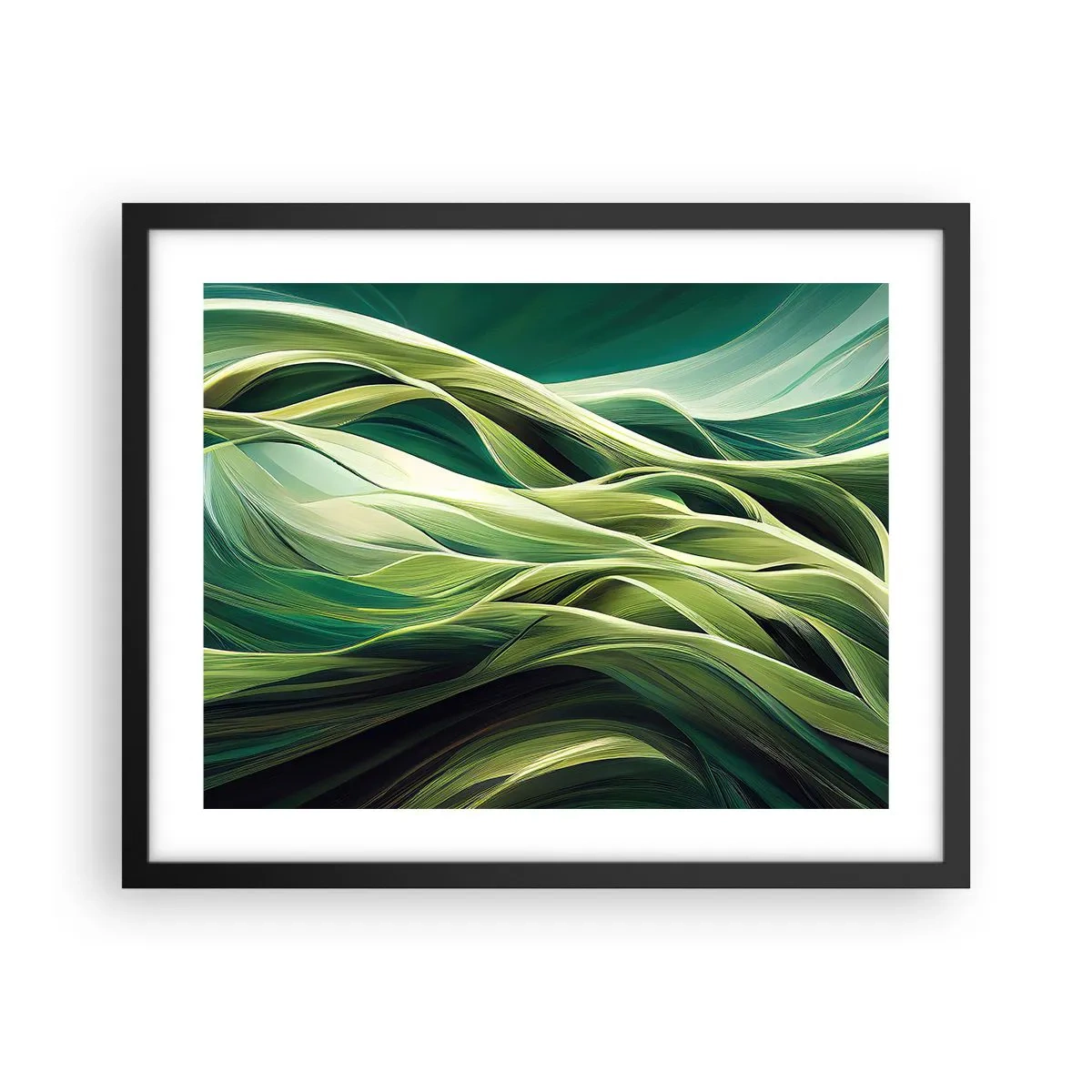 Poster in cornice nera - Gioco astratto in verde - 50x40 cm