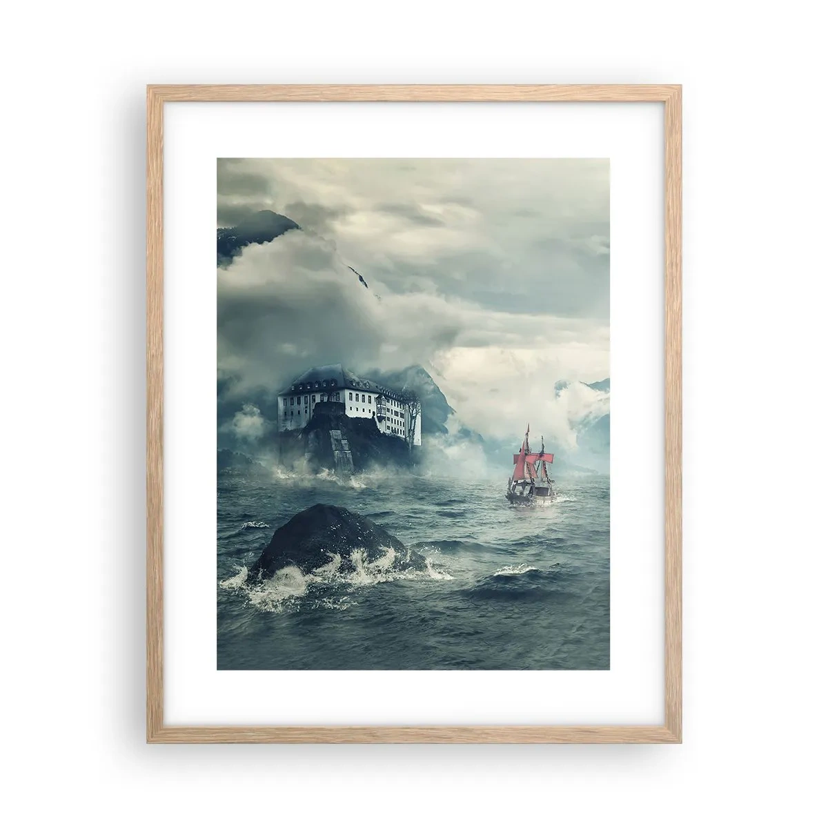 Poster in cornice rovere chiaro - Sulle acque magiche - 40x50 cm