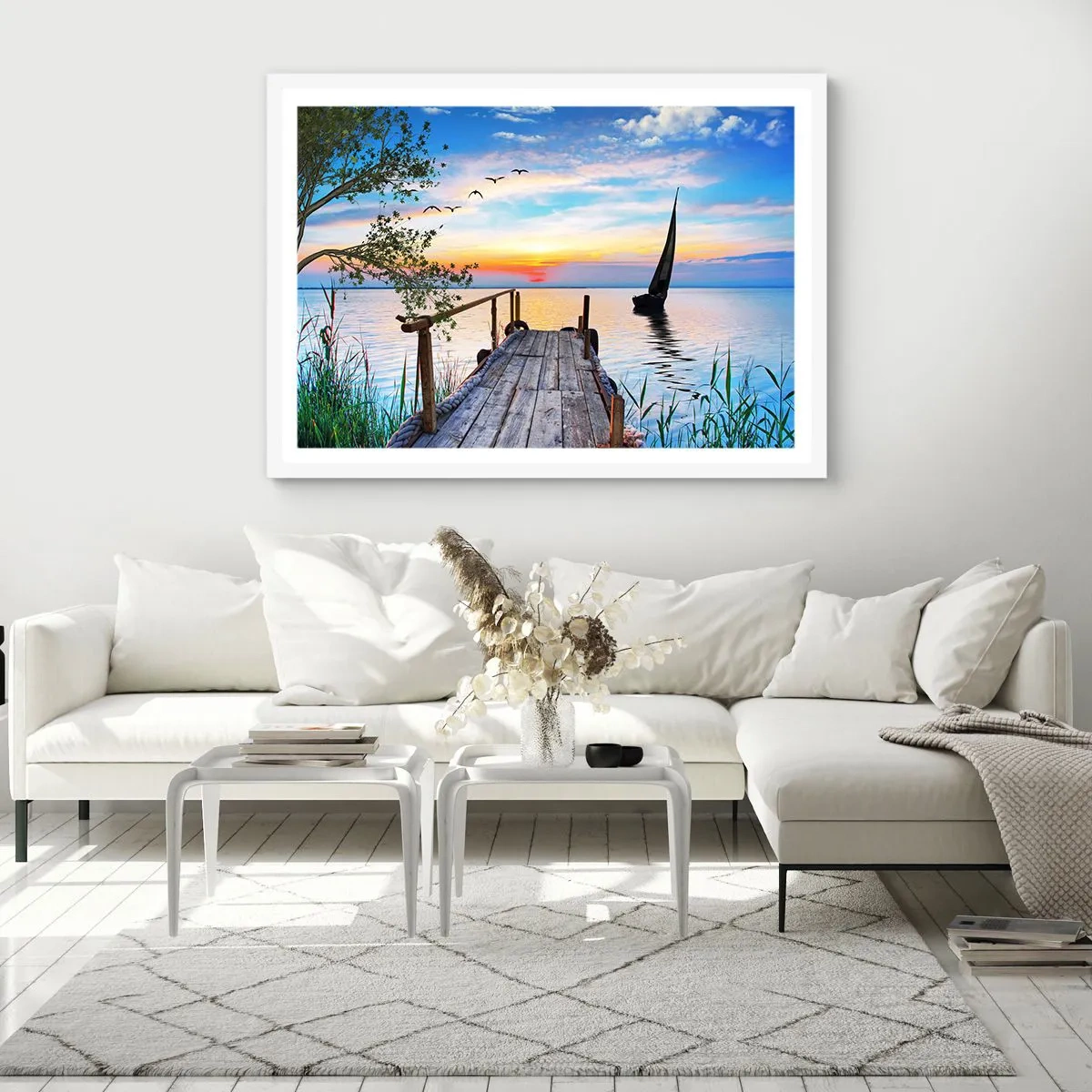 Poster in cornice bianca - Buona sera - 40x30 cm