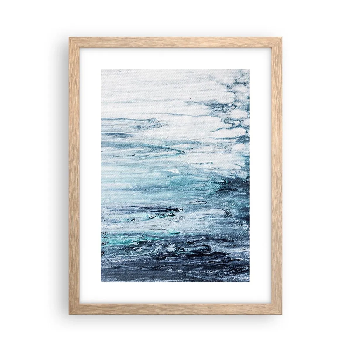 Poster in cornice rovere chiaro - Ghiaccio blu - 30x40 cm
