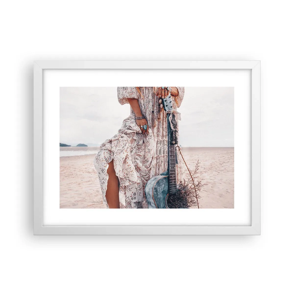 Poster in cornice bianca - Figli dei fiori in cammino - 40x30 cm