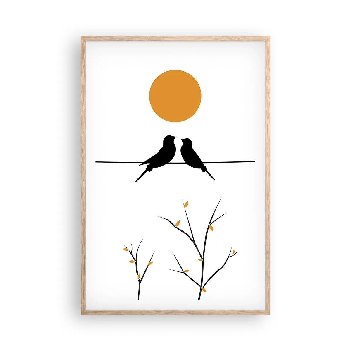 Poster in cornice rovere chiaro - Sera da usignoli - 61x91 cm