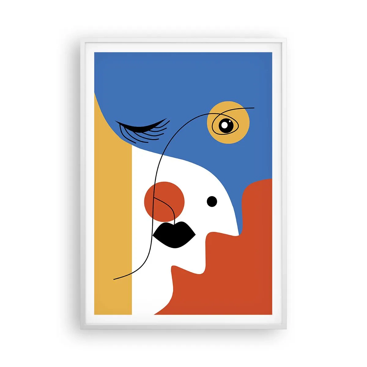 Poster in cornice bianca - Ritratto decostruito - 70x100 cm
