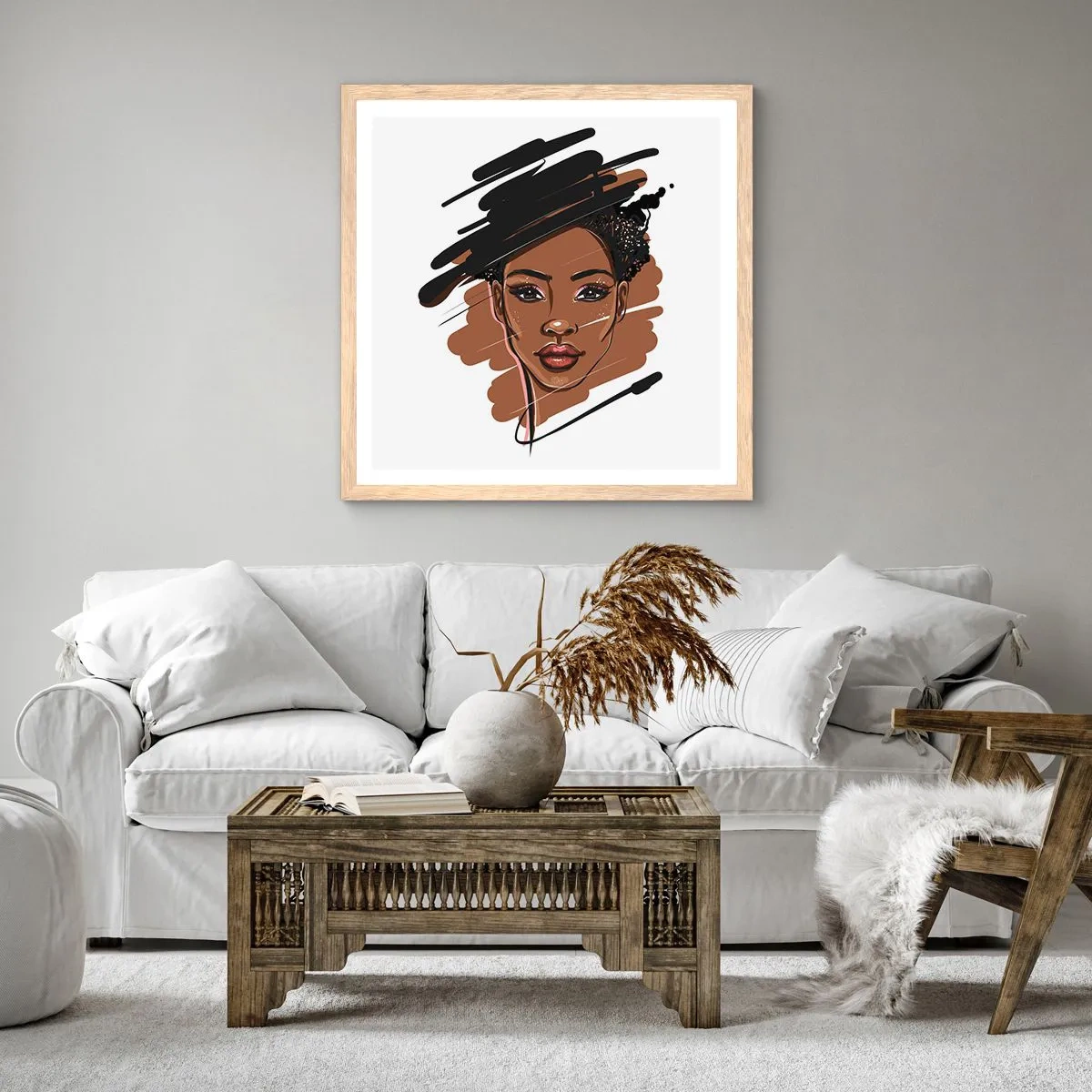 Poster in cornice rovere chiaro - Dolce come la cioccolata - 40x40 cm