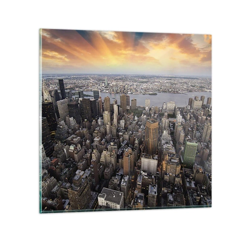 Quadro su vetro - Il cuore pulsante dei nostri tempi - 50x50 cm