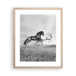 Poster in cornice rovere chiaro - Angeli e demoni - 40x50 cm