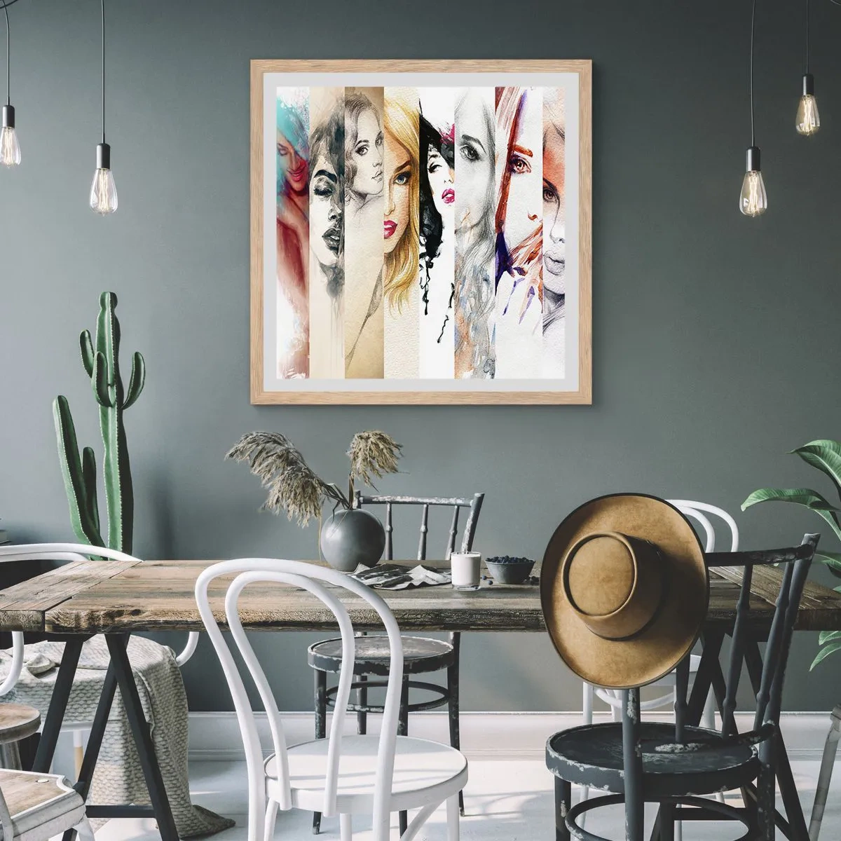 Poster in cornice rovere chiaro - E sei sempre tu - 60x60 cm