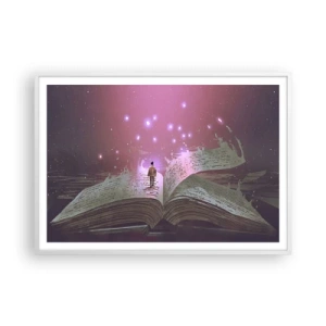 Poster in cornice bianca - Invito ad un altro mondo: leggi! - 100x70 cm