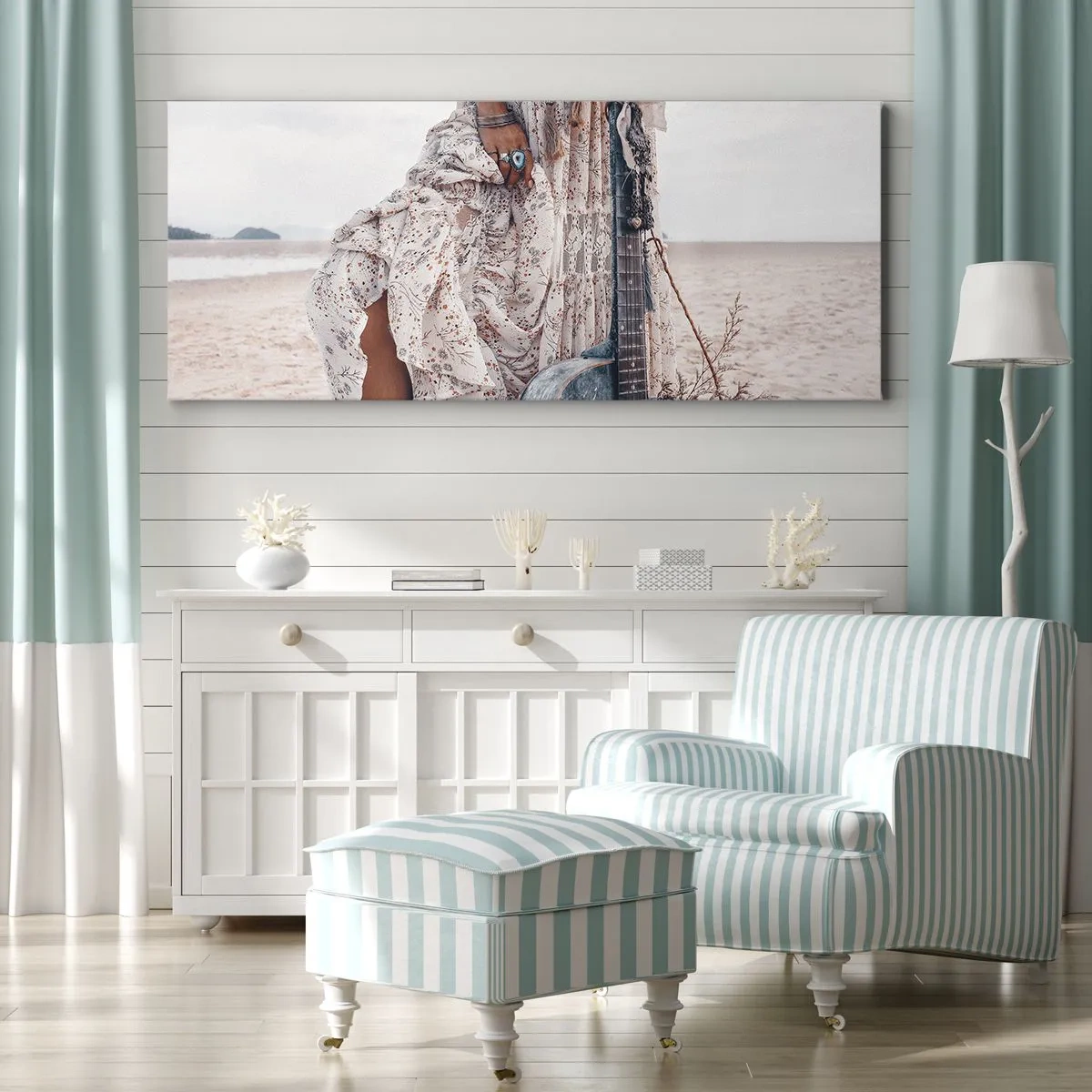 Quadro su tela - Stampe su Tela - Figli dei fiori in cammino - 100x40 cm