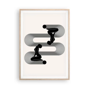 Poster in cornice rovere chiaro - Simmetria sensuale - 70x100 cm