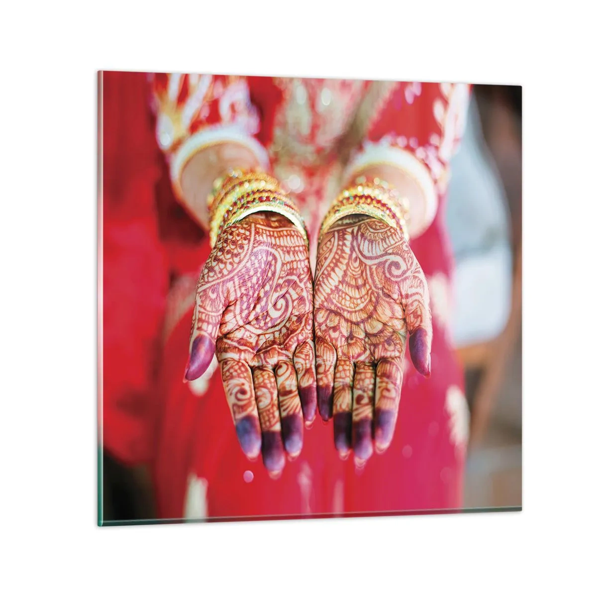 Quadro su vetro - Pronta ad afferrare la fortuna - 40x40 cm