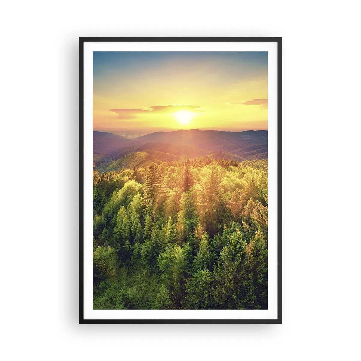 Poster in cornice nera - Vette e cime - 70x100 cm