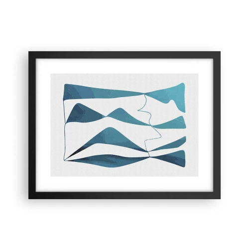 Poster in cornice nera - Astrazione: legame turchese - 40x30 cm