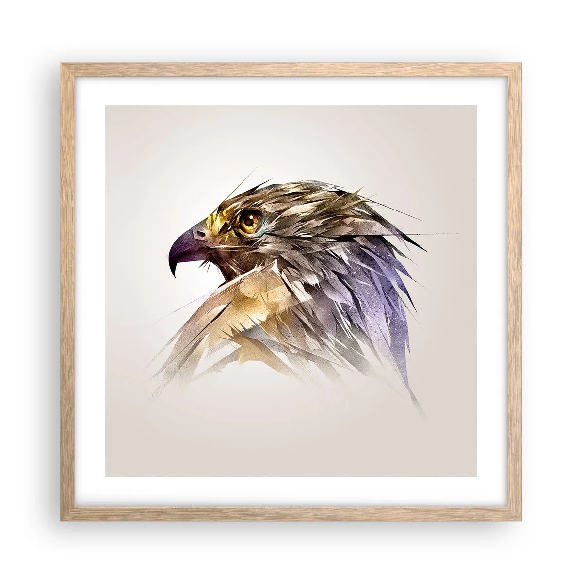 Poster in cornice rovere chiaro - Ritratto di guerriero - 50x50 cm