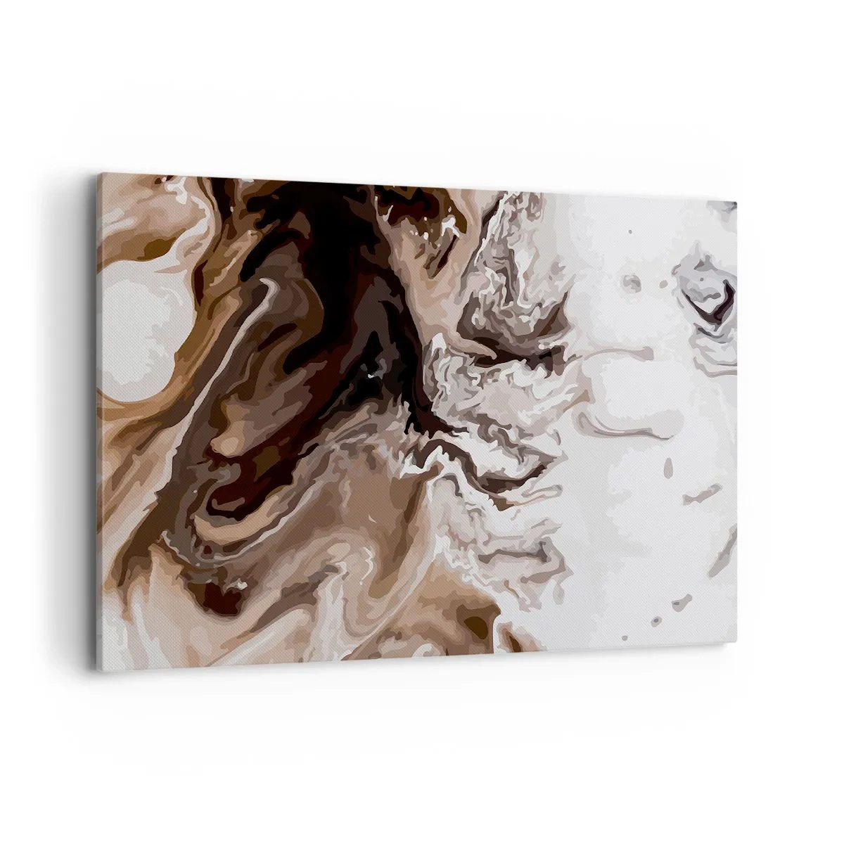 Quadro su tela - Stampe su Tela - Astrazione nei toni del marrone con linee dinamiche - 120x80cm - Contrasto di colori - Decorazione murale moderna per soggiorno e camera da letto ARTTOR