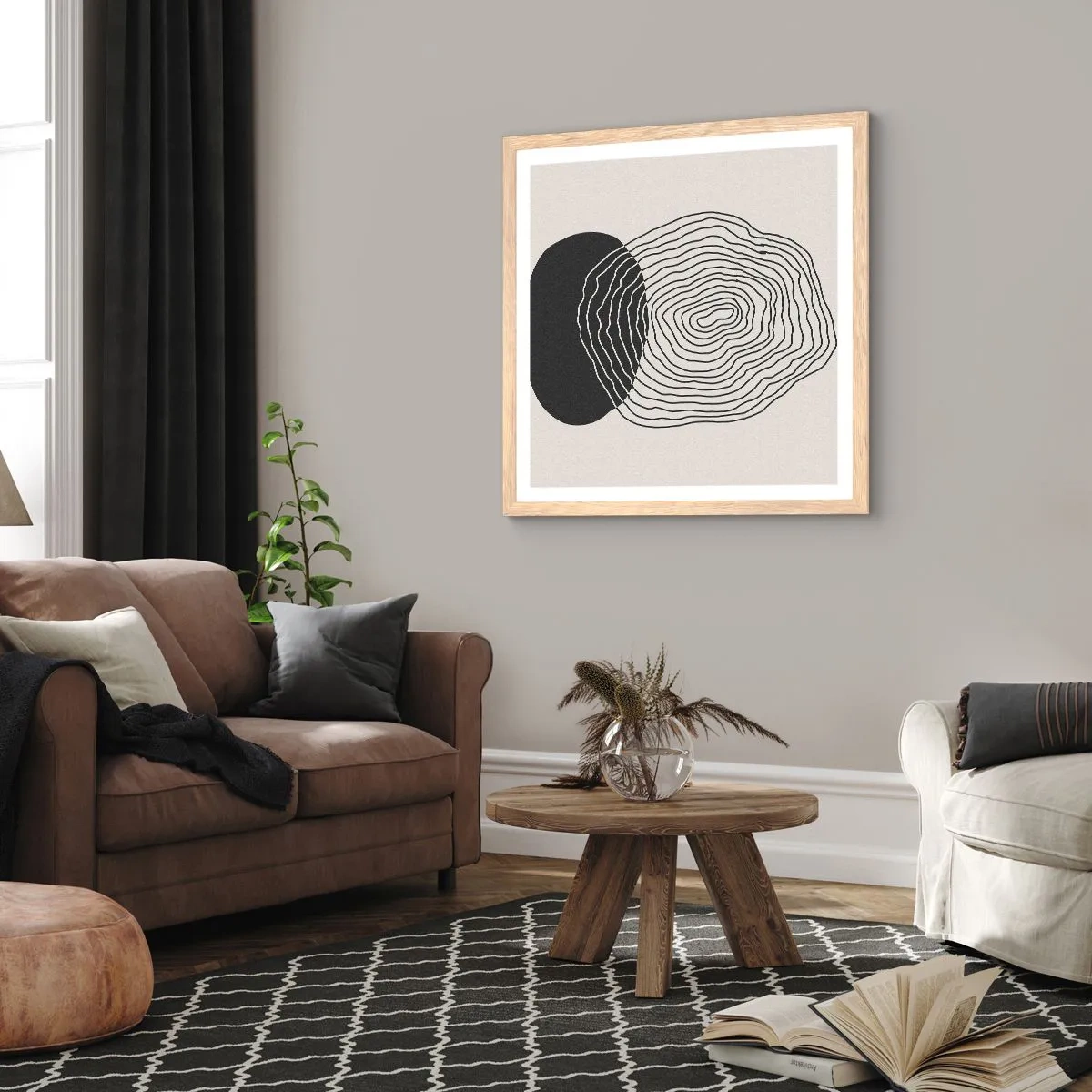 Poster in cornice rovere chiaro - Durata e vibrazione - 30x30 cm