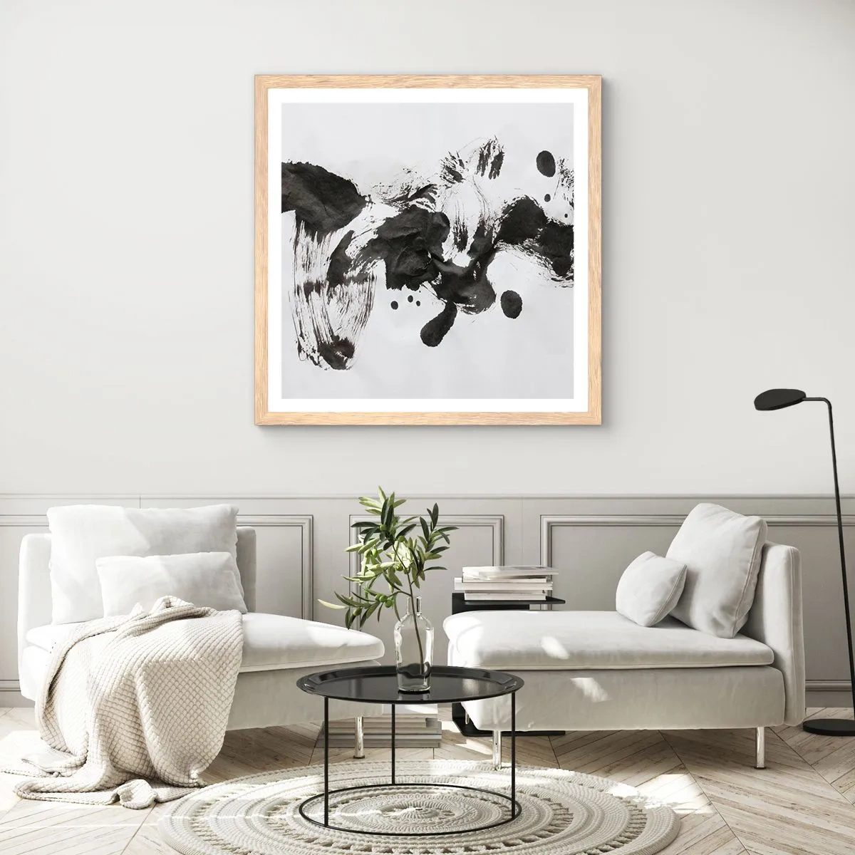 Poster in cornice rovere chiaro - C'è un senso nella follia? - 50x50 cm