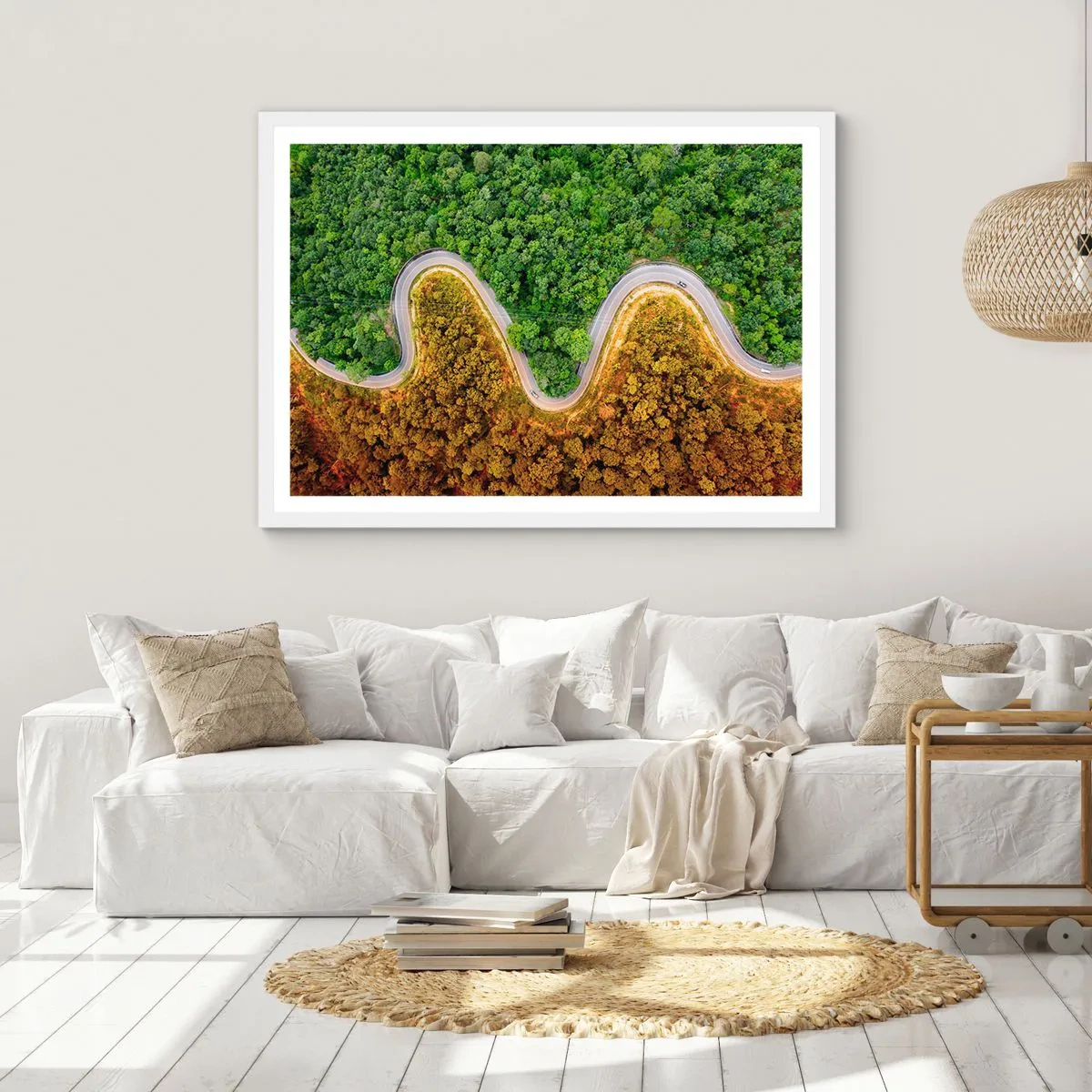 Poster in cornice bianca - Confine e separazione - 100x70 cm