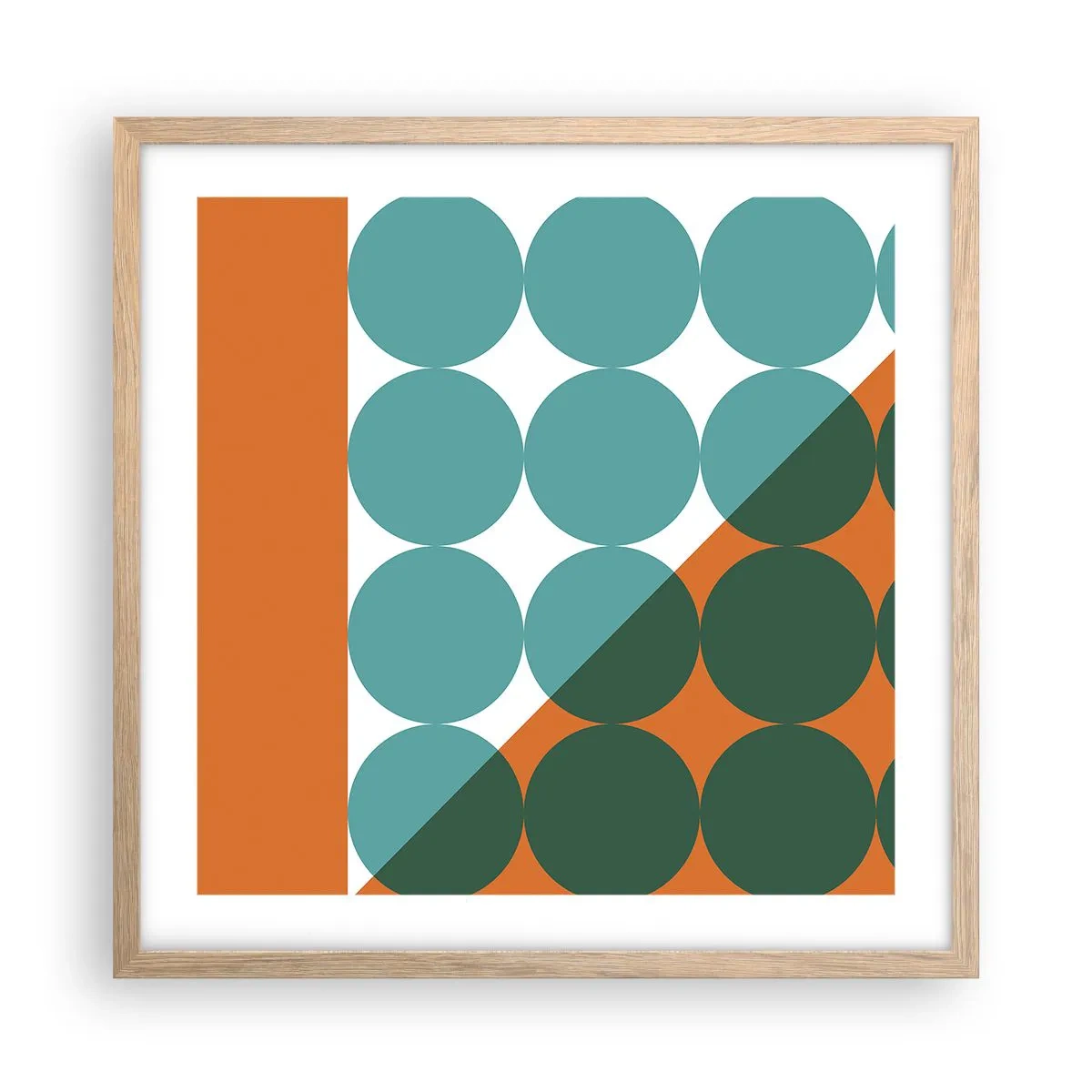 Poster in cornice rovere chiaro - In alto obliquo - 50x50 cm