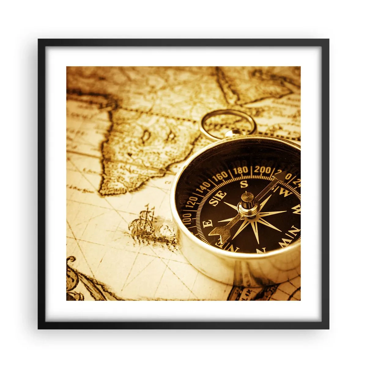 Poster in cornice nera - A est o a ovest? - 50x50 cm