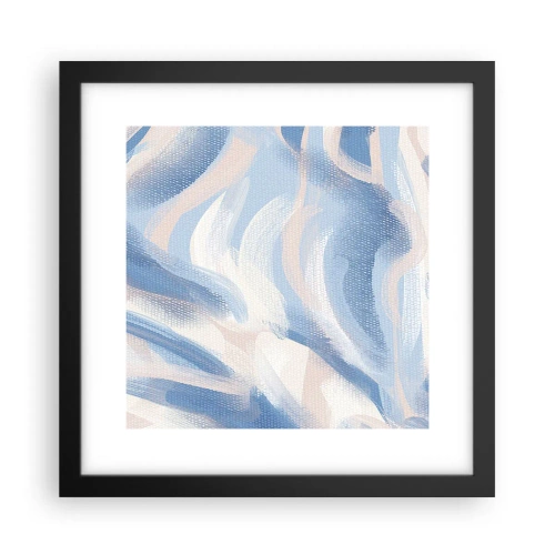 Poster in cornice nera - Ondulazioni azzurre - 30x30 cm