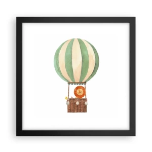 Poster in cornice nera - I viaggi del leone - 30x30 cm