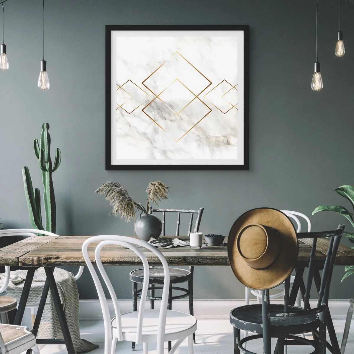 Poster in cornice nera - Vista sull'infinito - 30x30 cm