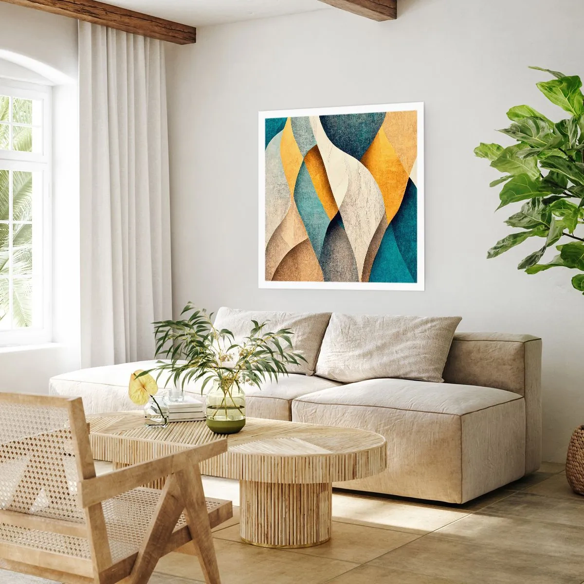 Poster - Ritmo e ondulazioni - 60x60 cm