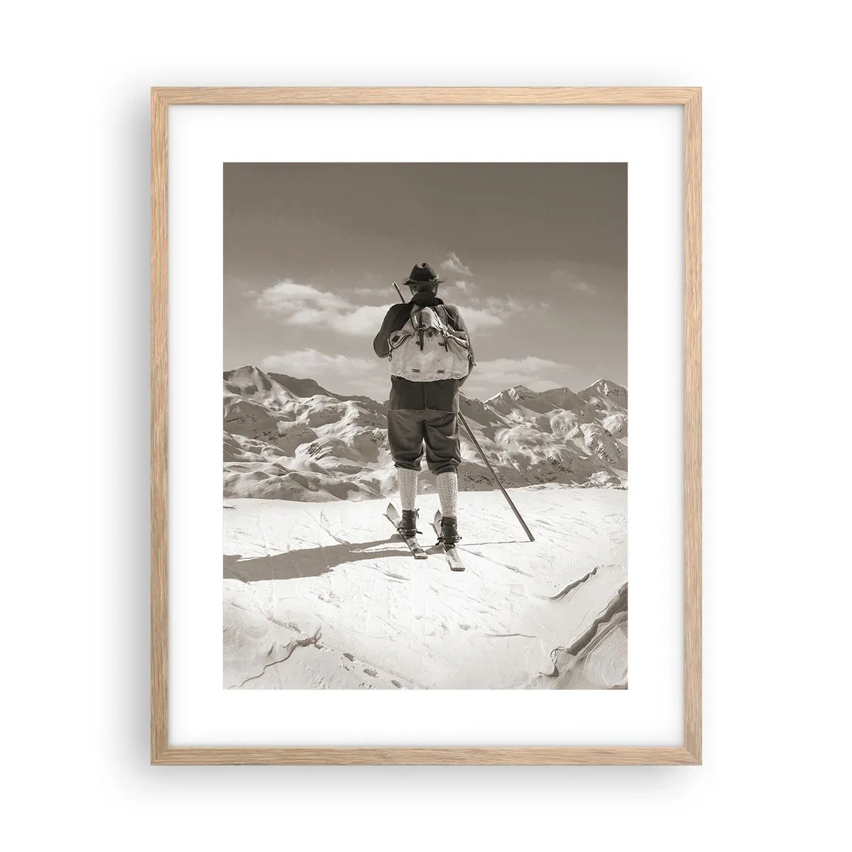 Poster in cornice rovere chiaro - E i monti sono immutabili - 40x50 cm