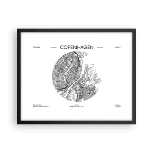 Poster in cornice nera - Anatomia di Copenaghen - 50x40 cm