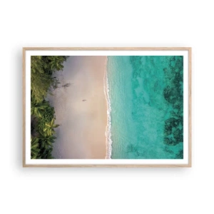 Poster in cornice rovere chiaro - Spiaggia del paradiso - 100x70 cm