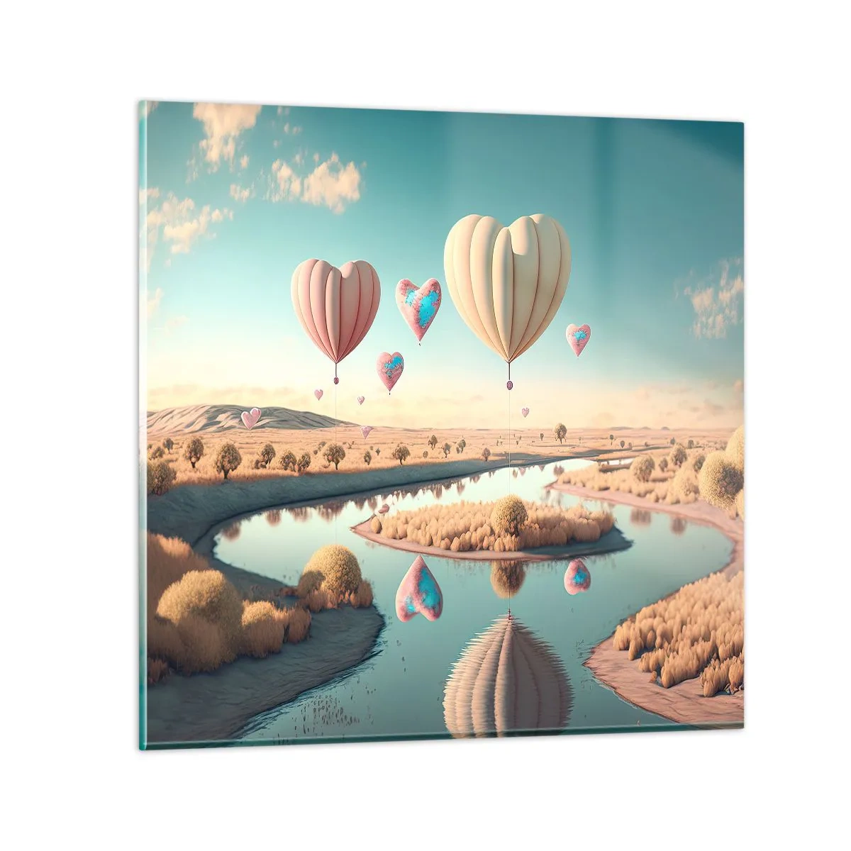 Quadro su vetro - L'amore permette di volare - 50x50 cm