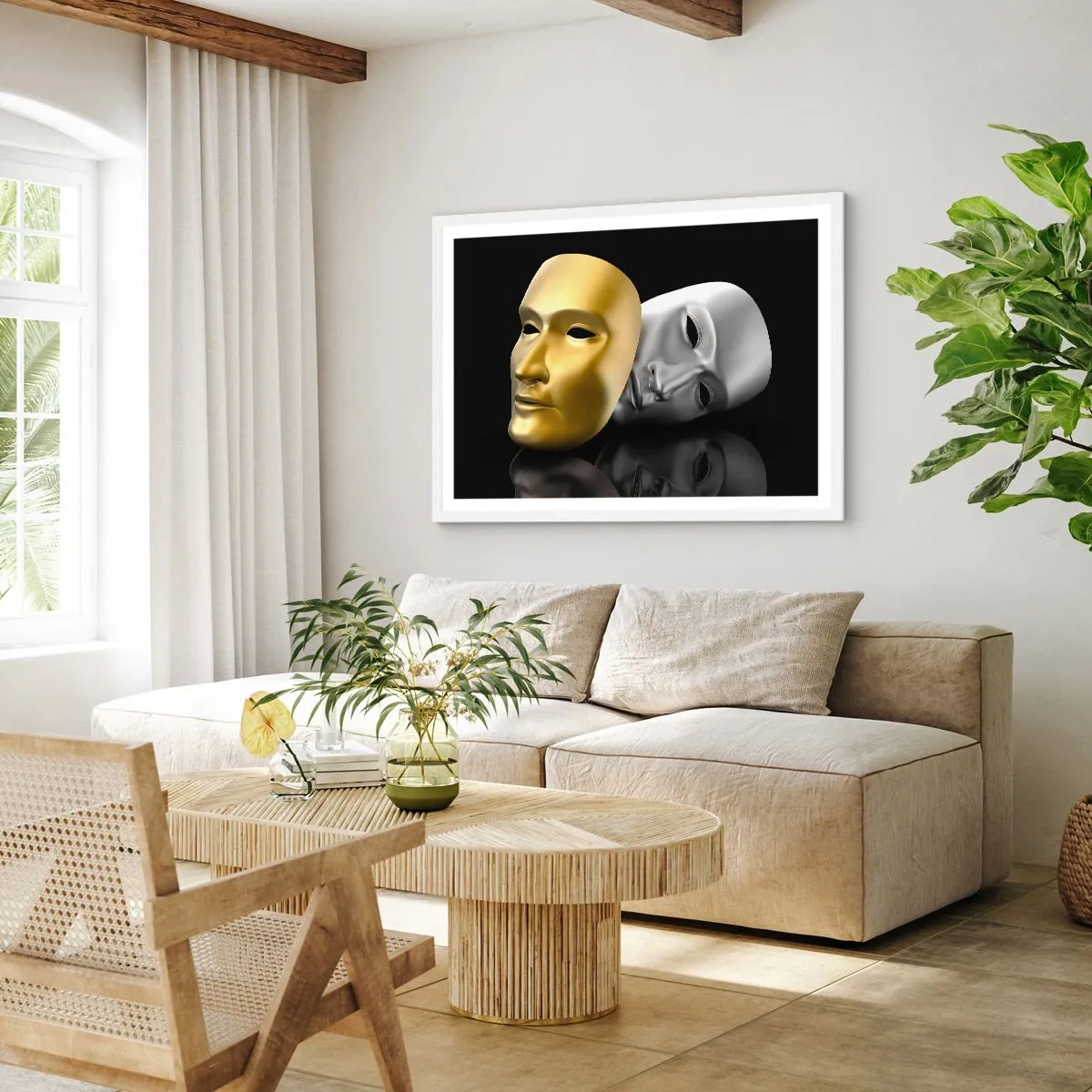 Poster in cornice bianca - La vita è teatro - 91x61 cm