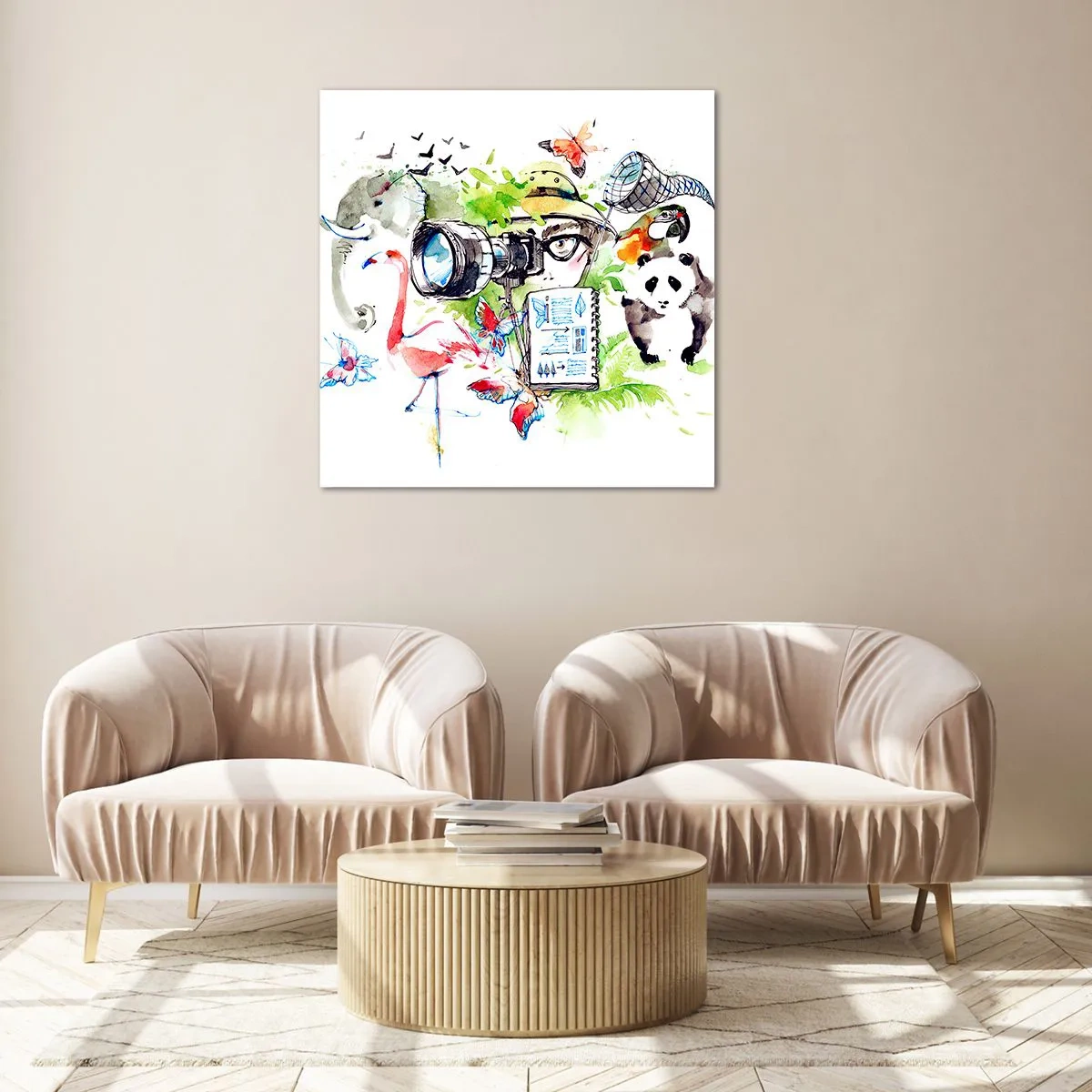 Quadro su vetro - Nell'obiettivo del viaggiatore - 60x60 cm