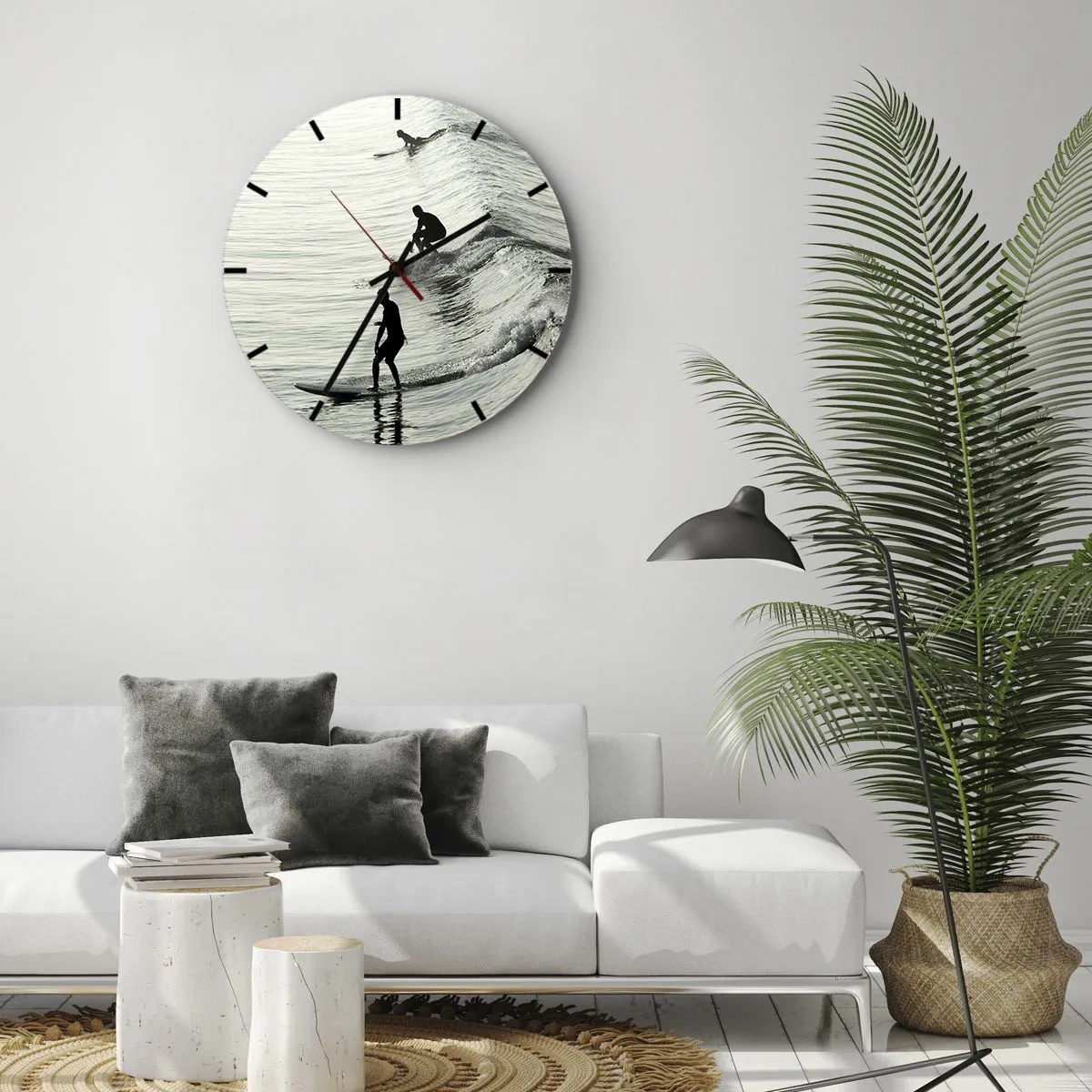 Orologio da parete - Orologio in Vetro - Onde all'incontro - 40x40 cm