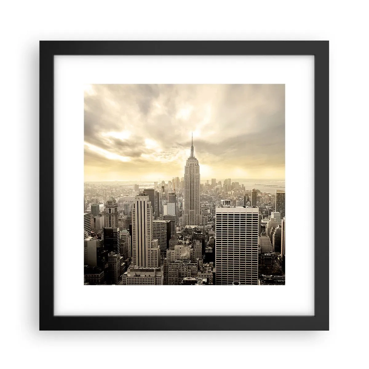 Poster in cornice nera - New York in grigio - 30x30 cm