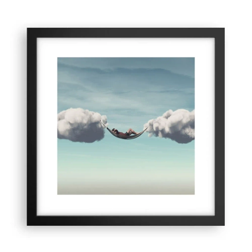 Poster in cornice nera - La felicità del momento - 30x30 cm