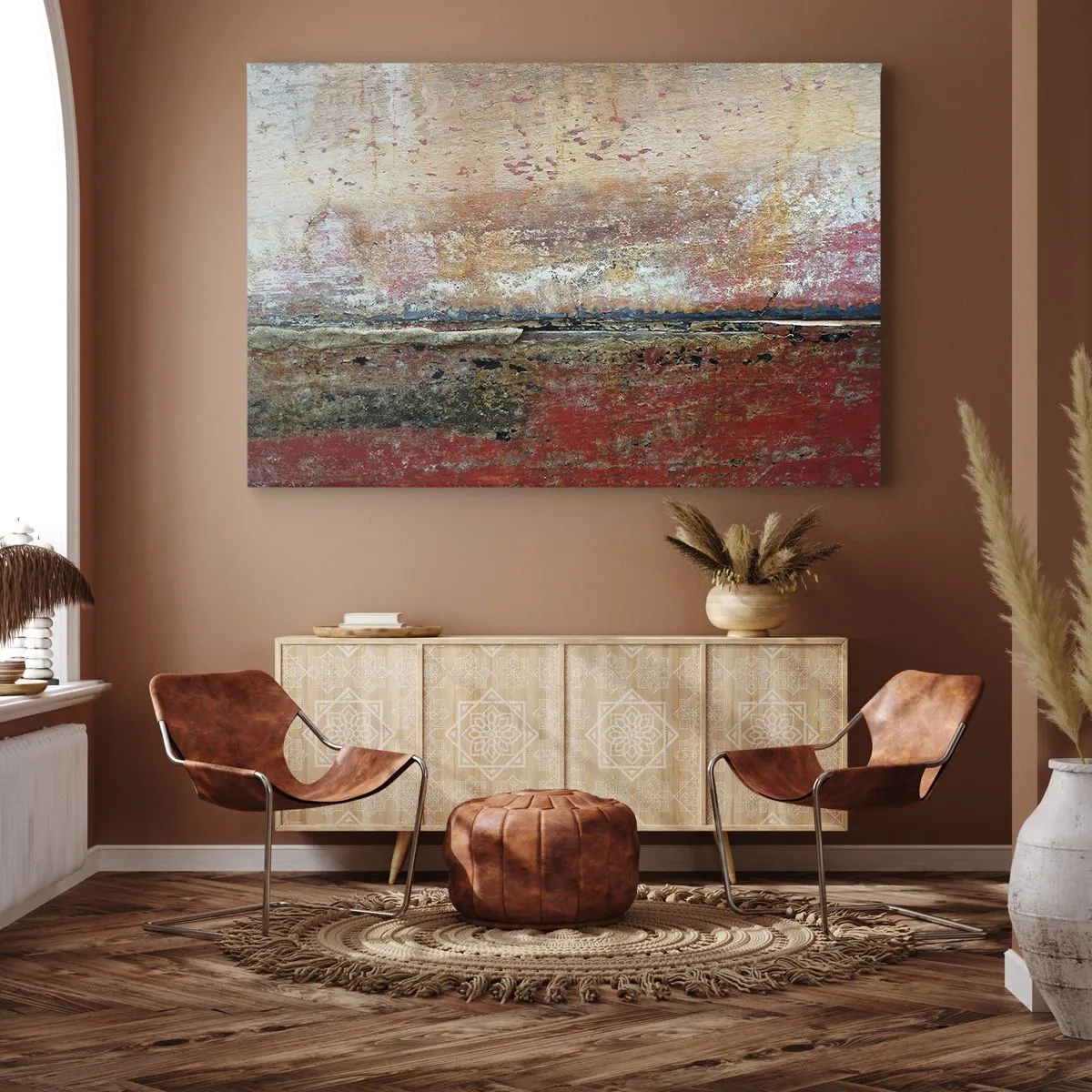 Quadro su tela - Stampe su Tela - Una composizione astratta ispirata al mare e alla natura. - 120x80cm - Forse è il mare - Decorazione murale moderna per soggiorno e camera da letto ARTTOR